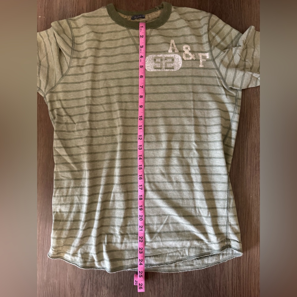 Abercrombie & Fitch Olive Striped Crewneck Sweater - Picture 4 of 4